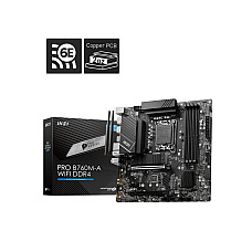 MSI PRO B760M-A WIFI DDR4 LGA1700 mATX MB 2xPCIe x16 4xSATA