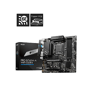 MSI PRO B760M-A WIFI DDR4 LGA1700 mATX MB 2xPCIe x16 4xSATA