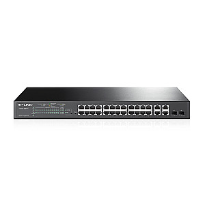 TP-LINK TL-SL2428P Smart Switch 24 PoE+ 10/100Mbps + 4 Gigabit RJ45 + 2 Combo SFP Slots 250W budget