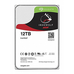 SEAGATE NAS HDD 12TB IronWolf 7200rpm 6Gb/s SATA 64MB cache 8.9cm 3.5inch 24x7 for NAS and RAID Rackmount Systeme BLK