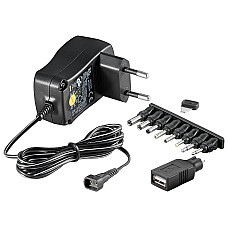 TECHLY 301856 Techly Universal power adapter 3-12V 0.6A 7.2W with 7 removable plugs