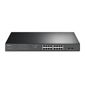 TP-LINK 16-Port Gigabit PoE+ Easy Smart Switch 16 Gigabit RJ45 Ports 2 SFP Slots 802.3at/af 192W PoE Power 1U 19-inch Rack-mountable
