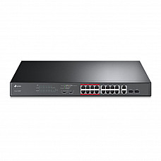 TP-LINK 16-Port 10/100Mbps PoE+ Switch 16 10/100Mbps RJ45 Ports 2 Gigabit RJ45 Ports 2 Combo SFP Slots 802.3at/af 192W PoE TP-LINK 16-Port 10/100Mbps PoE+ Switch 16 10/100Mbps RJ45 Ports 2 Gigabit RJ45 Ports 2 Combo SFP Slots 802.3at/af 192W PoE