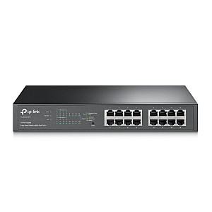 TP-LINK 16-Port Gigabit Desktop/Rackmount PoE+ Easy Smart Switch 16 Gigabit RJ45 ports including 8 PoE+ ports 110W PoE Power supply TP-LINK 16-Port Gigabit Desktop/Rackmount PoE+ Easy Smart Switch 16 Gigabit RJ45 ports including 8 PoE+ ports 110W PoE Power supply
