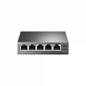 TP-LINK 5-Port 10/100Mbps Desktop Switch with 4-Port PoE 5 10/100Mbps RJ45 ports including 4 PoE ports 58W PoE Power sup. steel case TP-LINK 5-Port 10/100Mbps Desktop Switch with 4-Port PoE 5 10/100Mbps RJ45 ports including 4 PoE ports 58W PoE Power sup. steel case