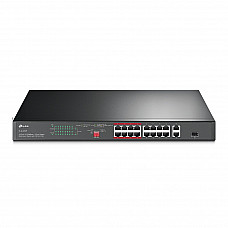 TP-LINK 16-Port 10/100Mbps + 2-Port Gigabit Rackmount Switch with 16-Port PoE+ TP-LINK 16-Port 10/100Mbps + 2-Port Gigabit Rackmount Switch with 16-Port PoE+