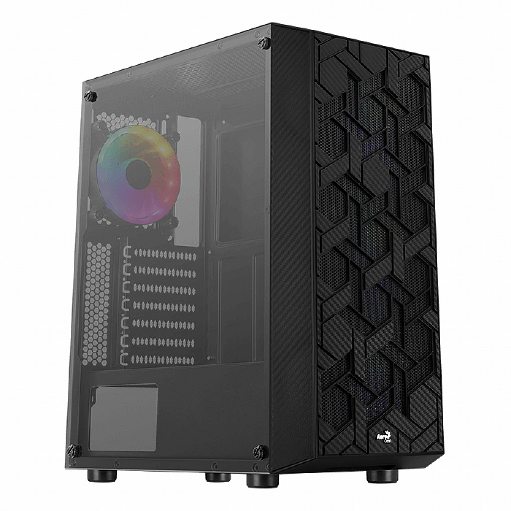 Aerocool Pgs Hive G Bk V3 Frgb Black Mid Tower Pc Case
