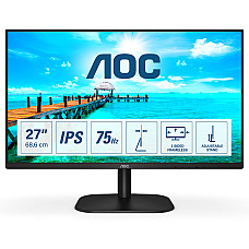 AOC 27B2H 27inch IPS FHD 1920x1080 16:9 250cd/m2 1000:1 7ms HDMI1.4 and VGA inputs Lowblue Mode VESA Compatible