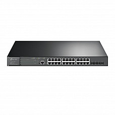 TP-LINK JetStream 24-Port Gigabit and 4-Port 10GE SFP+ L2+ Managed Switch with 24-Port PoE+ TP-LINK JetStream 24-Port Gigabit and 4-Port 10GE SFP+ L2+ Managed Switch with 24-Port PoE+