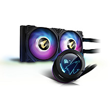 GIGABYTE AORUS WATERFORCE X 240 All-in-one Liquid Cooler with Circular LCD Display RGB Fusion 2.0 Triple 120mm ARGB