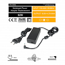 WHITENERGY 10092 Whitenergy AC adapter Sony VAIO VGN-FS500 19.5V/4.7A 90W plug 6.0x4.4x9.5mm