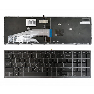 Klaviatūra HP ZBook 15 G3, G4, 17 G3, G4 (US) su pašvietimu Klaviatūra HP ZBook 15 G3, G4, 17 G3, G4 (US) su pašvietimu
