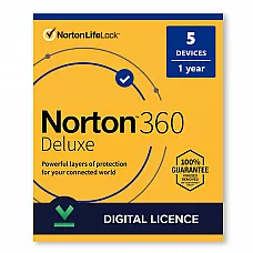 NORTON 360 DELUXE. 5 įrenginiai 1 metų prenumerata