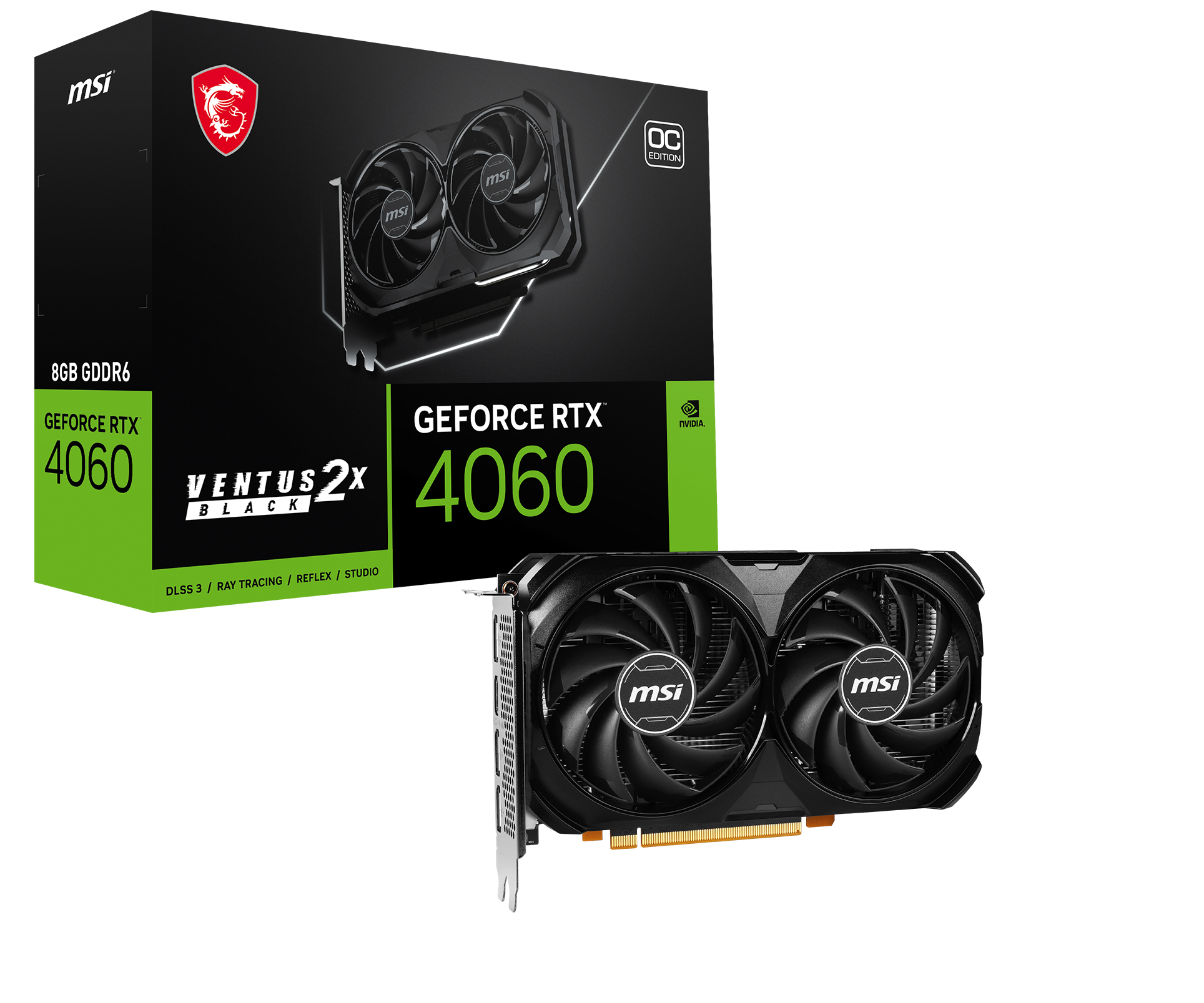 MSI GEFORCE RTX 4060 VENTUS 2X BLACK 8GB OC VGA